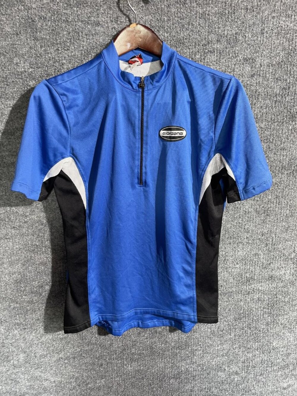 Giordana Cycling Jersey Mens Small Blue 1/4 Zip Short Sleeve Pockets Bike